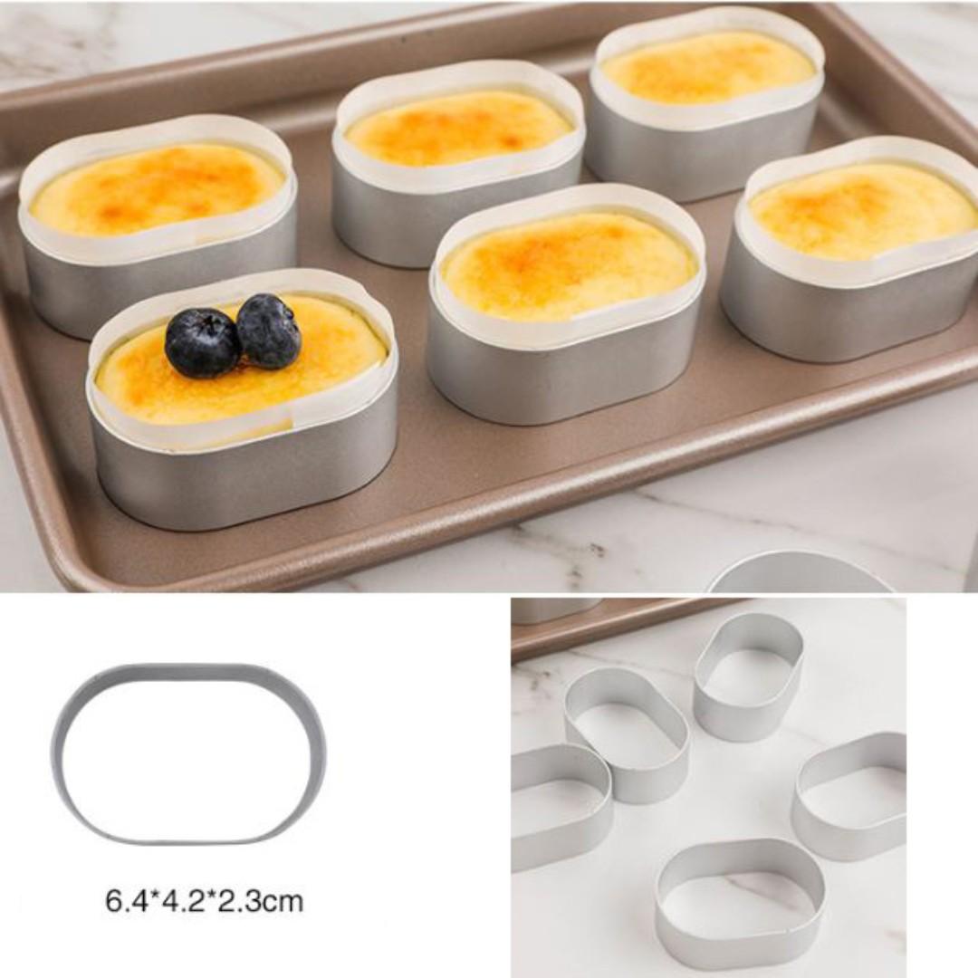 10pcs Cheesecake mould mousse ring elliptical oval cake mould pan cutter
