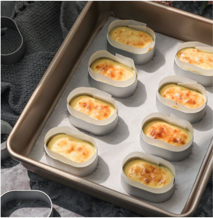 10pcs Cheesecake mould mousse ring elliptical oval cake mould pan cutter