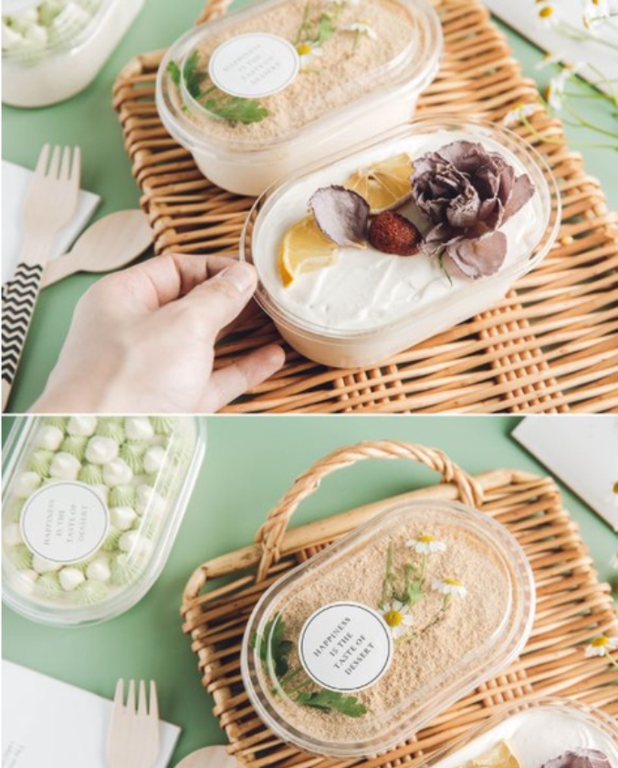 10pcs tiramisu cup mousse cups dessert cup tray sorbet ice cream container plastic packaging box