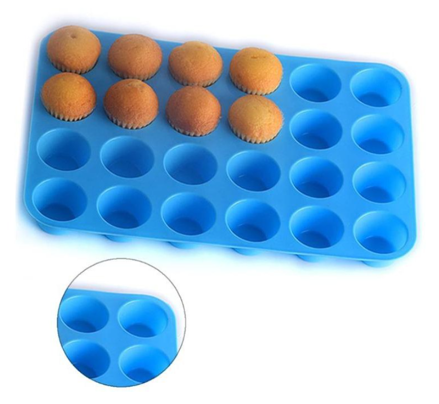 24pcs Mini cupcake baking tray silicone baking mould muffin baking pan
