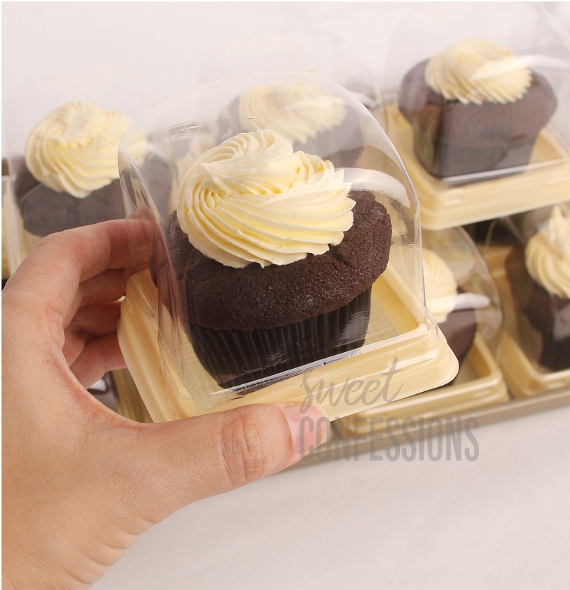 10pcs Cupcake plastic box clear transparent cupcake storage box single cavity cupcake case sweet confessions