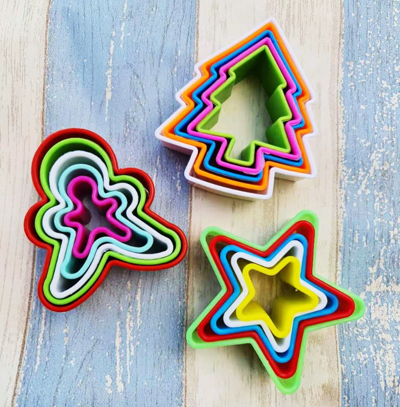 🇸🇬 gingerbread boy cutter christmas tree Round cookie cutter square heart star floral cutters set tart base xmas tree