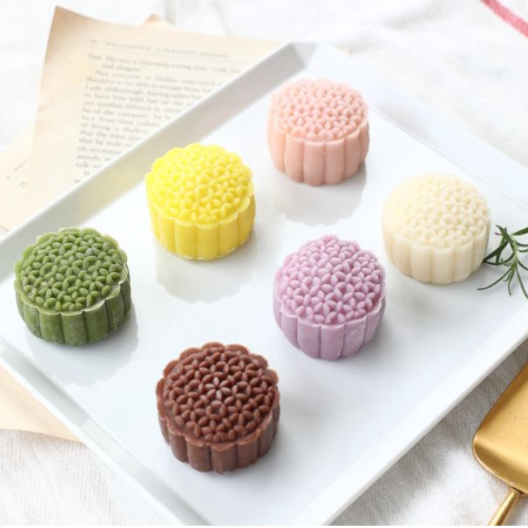 80g / 125g 6 pattern Japanese style mooncake mould presser plunger mooncake mold