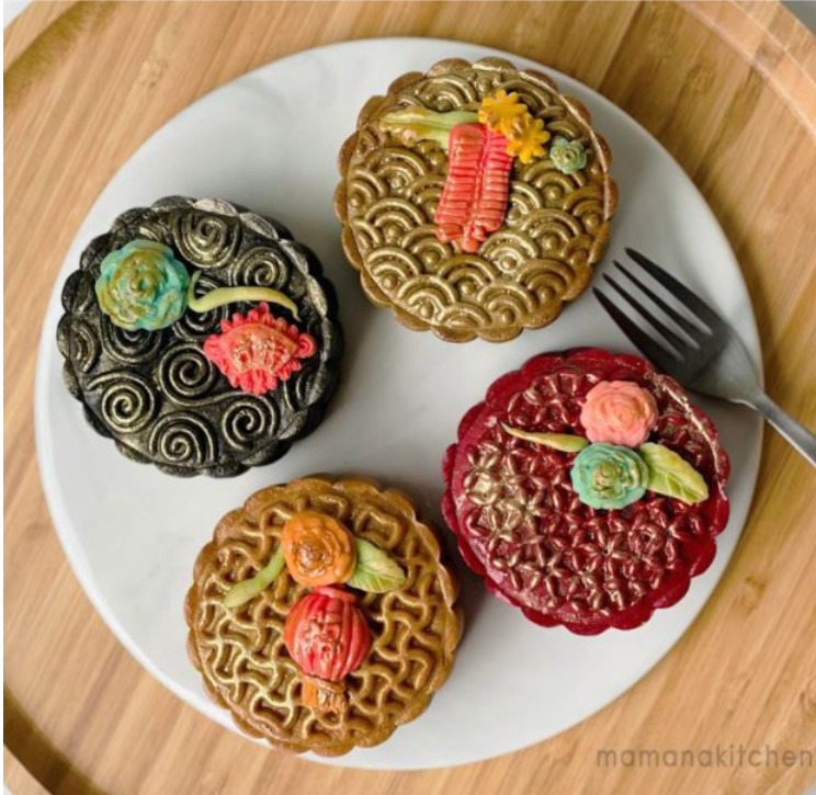 80g / 125g 6 pattern Japanese style mooncake mould presser plunger mooncake mold