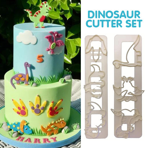 Dinosaur cutter cake decorating fondant T-rex cutter set of 2