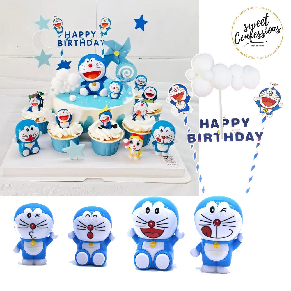 Doraemon figurine cake topper toy cloud topper daxiong toy