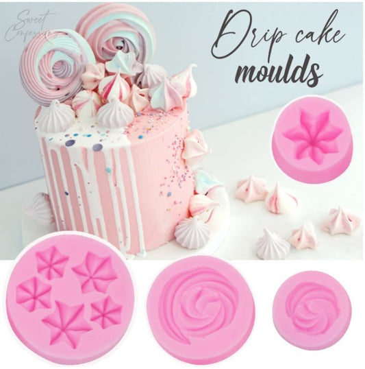 Drip cake decorations silicone mould decor fondant silicon mold meringue kisses swirls