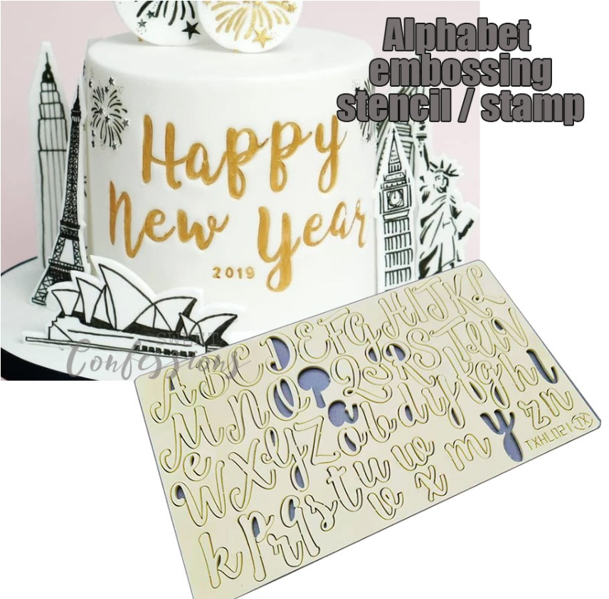 Alphabet embosser fondant cake letter stencil presser text embosser fondant cake decorating Sweet Stamp