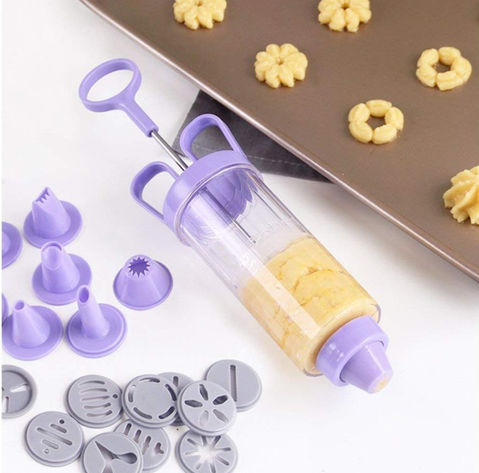 (8 / 19pcs) cookie cutter extruder press set biscuit star piping tip