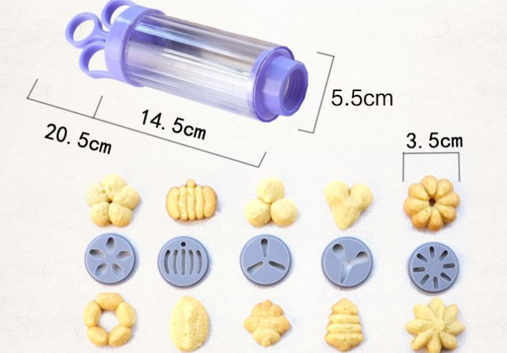 (8 / 19pcs) cookie cutter extruder press set biscuit star piping tip