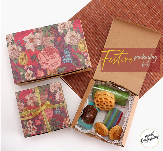 🇸🇬Festive gift box set - kueh food tray takeaway container mooncake dessert cake pastries packaging box