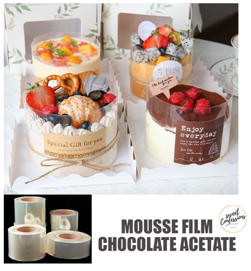 🔥 Mousse cake film chocolate acetate sheet semi-hard plastic wrap transparent wrapper mousse ring cake collar