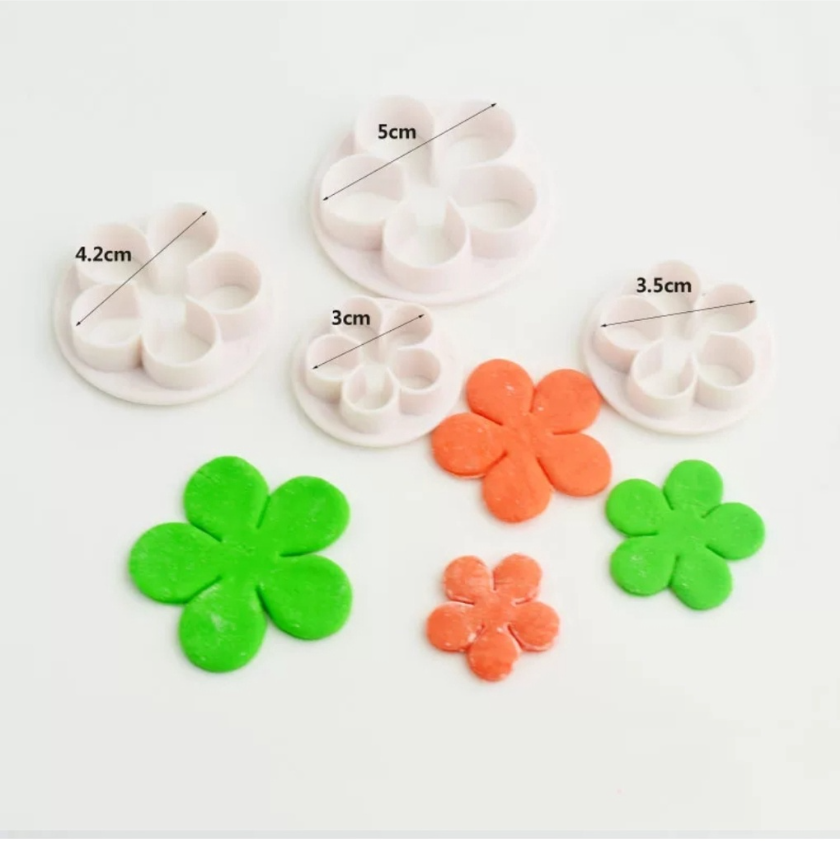 Blossom mould flower cutter 5 petal cutters floral cake decorating mold