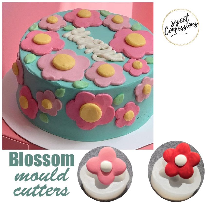 Blossom mould flower cutter 5 petal cutters floral cake decorating mold