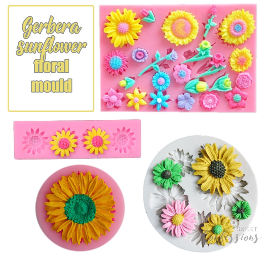 Gerbera sunflower mould tart pan decoration daisy silicone mould jelly art silicon mold