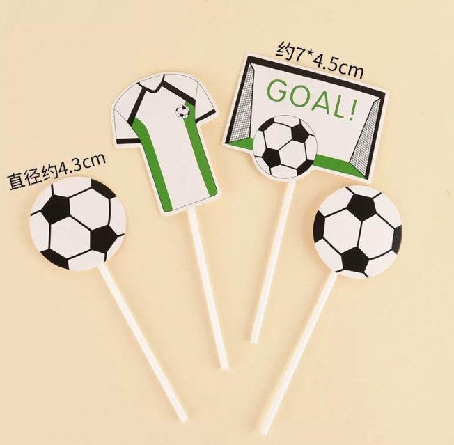 Soccer cake toppers or football cake topper decoration for cupcake