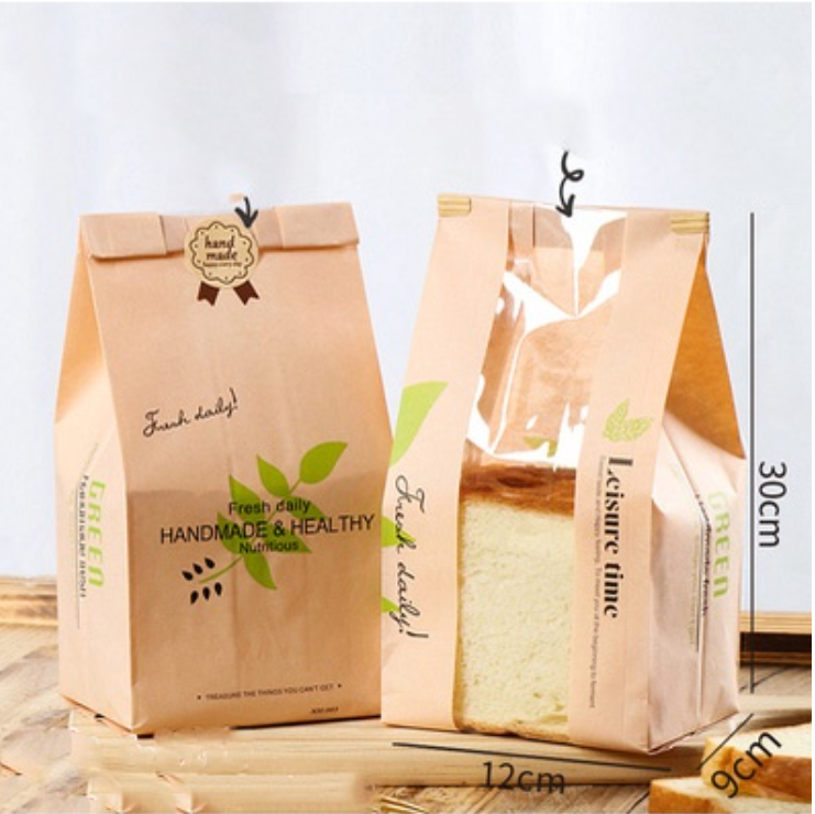 Toast bag bun wrapper bread wrapping paper kraft bags cookie packaging bag croissant packing paper takeaway 面包包装袋