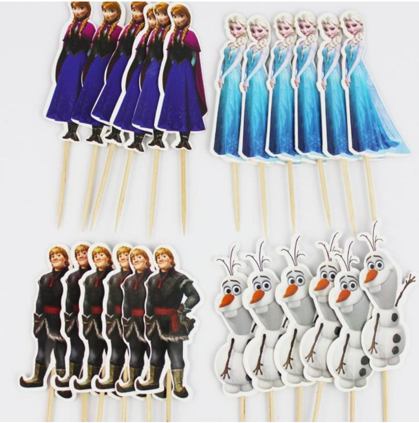 Frozen Elsa Anna princess Olaf Kristoff cupcake toppers