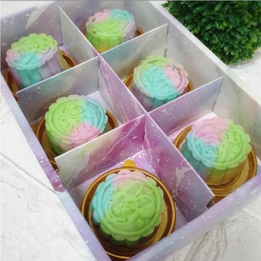 Gift packaging box - mooncake box 4 cavity galaxy mooncake red boxes 80g mooncake box