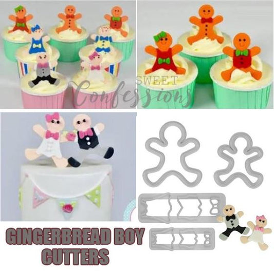 4 cutters - Gingerbread man people set for christmas cake cupcake decorating cookie cutter