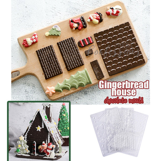 Gingerbread house Chocolate mould - Christmas cottage house mould chocolate mould for snow man santa claus xmas tree