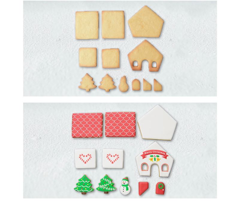 8pcs gingerbread house cookie cutter set xmas tree snow man cutters