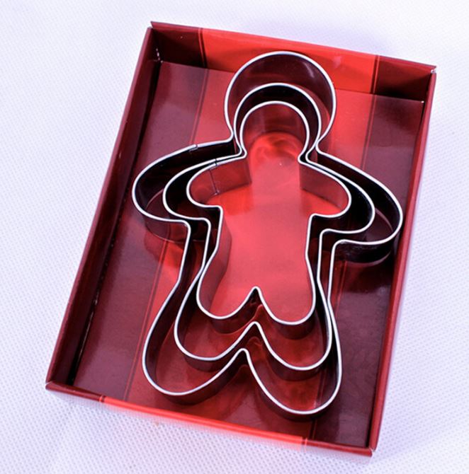 3pcs Gingerbread man christmas cookie cutter gingerbread boy cake biscuit decorating cutters set xmas baking tool