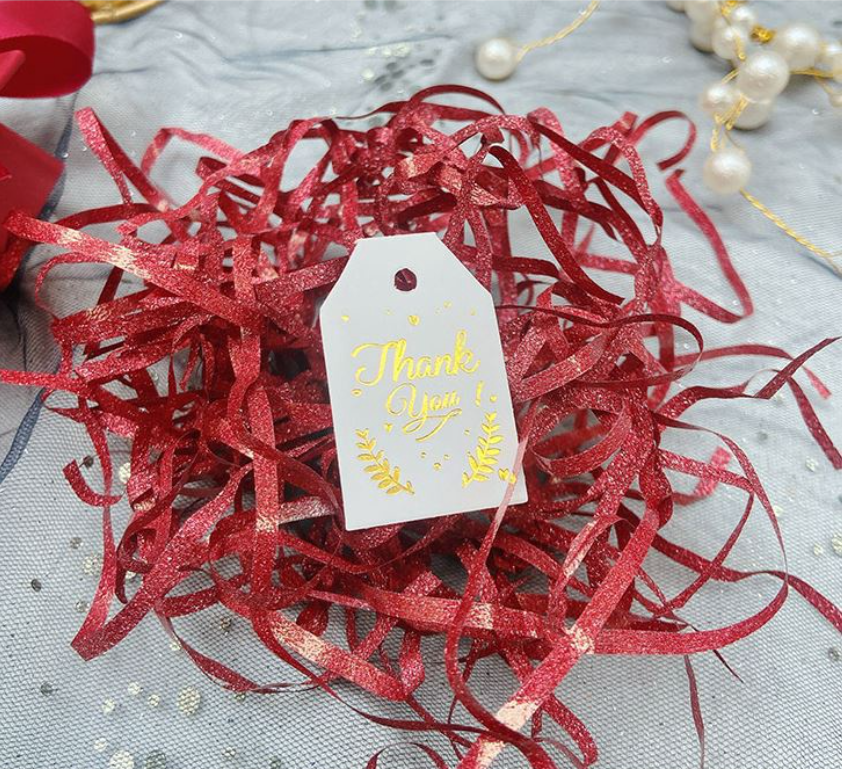 🇸🇬 50g MATTE / GLITTER shredded paper raffia gift box filler packing box supplies red blue black brown yellow green
