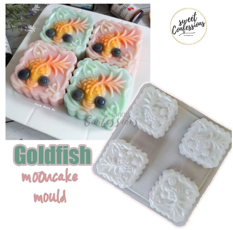 Goldfish mooncake mould auspicious koi fish jelly square mooncake mold