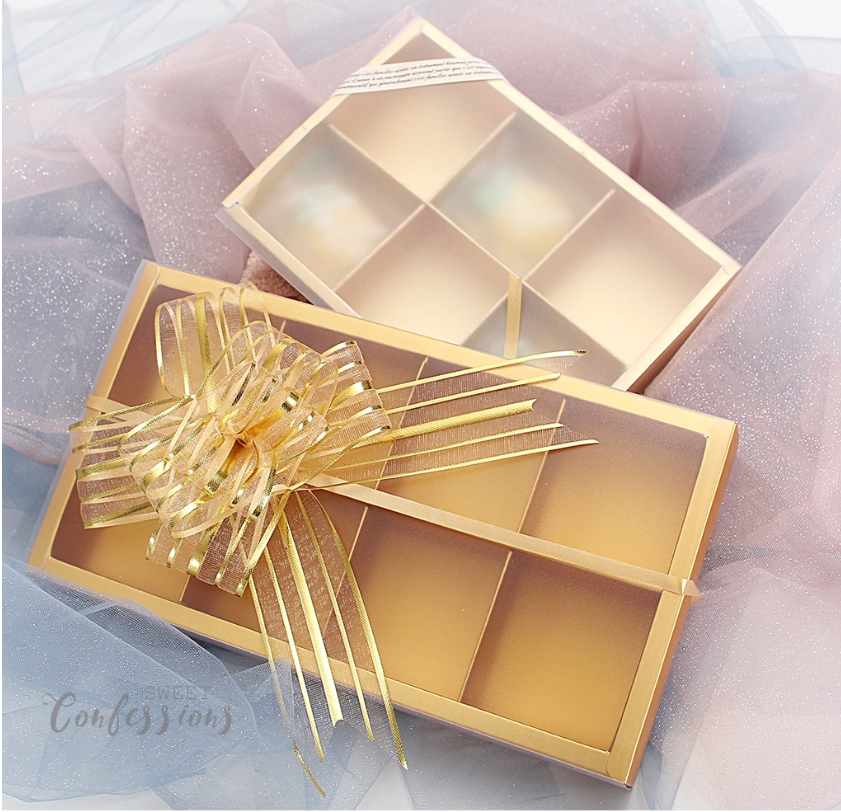 Golden Plastic Disposable Mooncake Gift Box , Kraft Paper Mooncake Box  Packaging