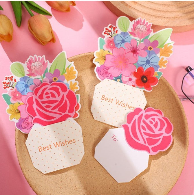 Flower Bouquet greeting card Best wishes get well card