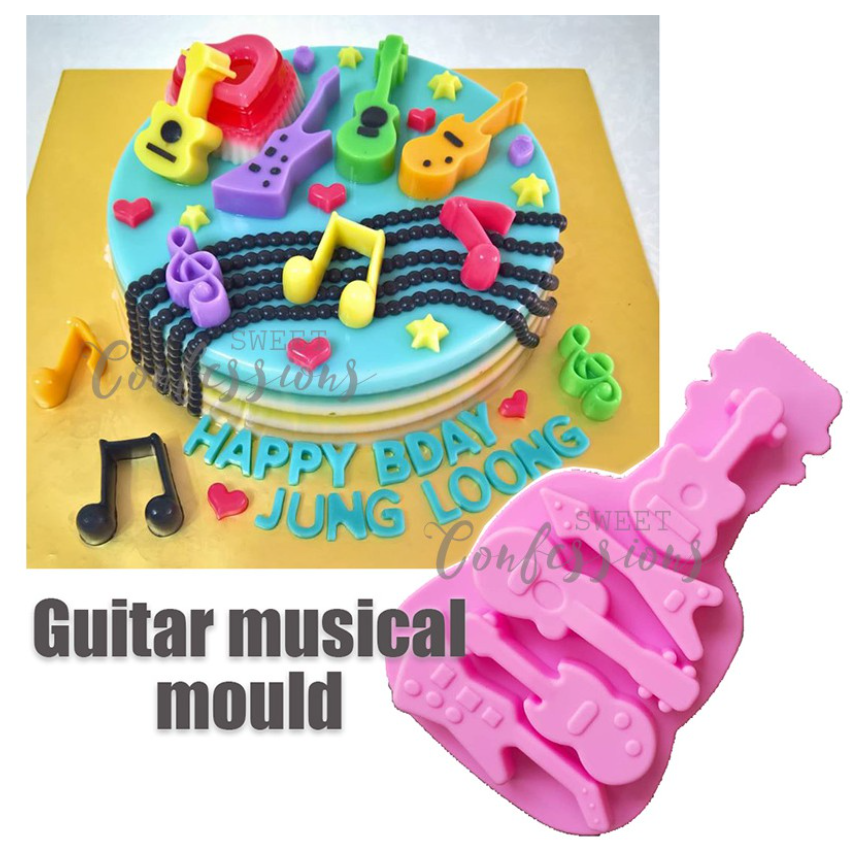Guitar mould music instruments jelly mold guitar violin chocolate mould for cake decorating music cake