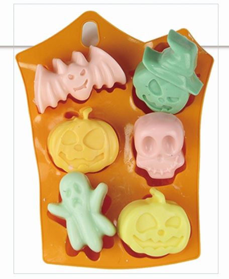 Halloween pumpkin ghost witch skeleton bat silicone jelly mould cake baking tray silicon mold