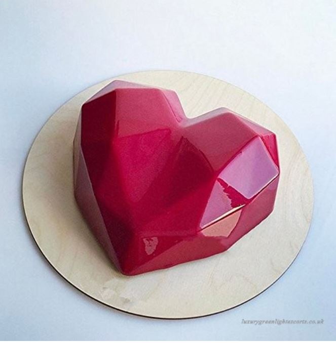 🇸🇬 Heart pinata mould Amore origami diamond heart shape silicone mould italian dessert mousse cake pan jelly mold