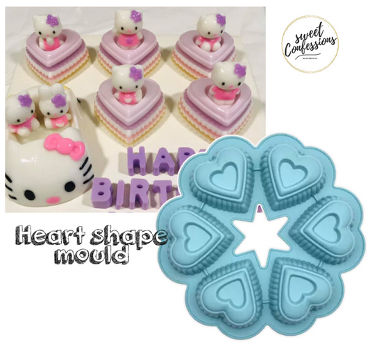 8 cavity heart love shape silicone mould mousse cake soap jelly mold