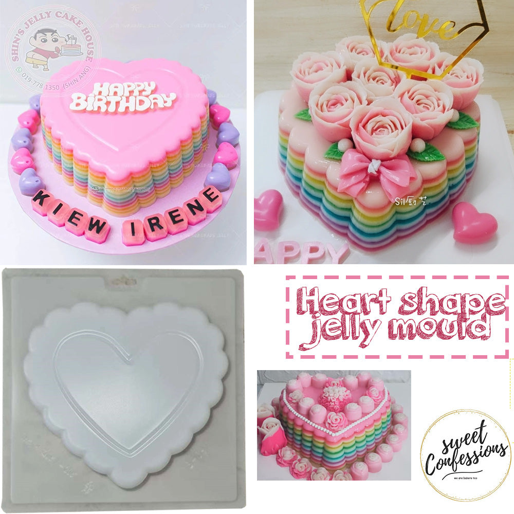8 inch Heart jelly mould plastic pinata valentine love shape cake mold