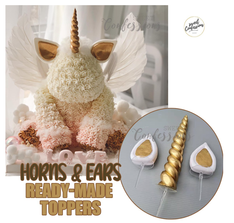 Horn topper READY-made Unicorn cake topper & cupcake toppers fake unicorn horn & ears