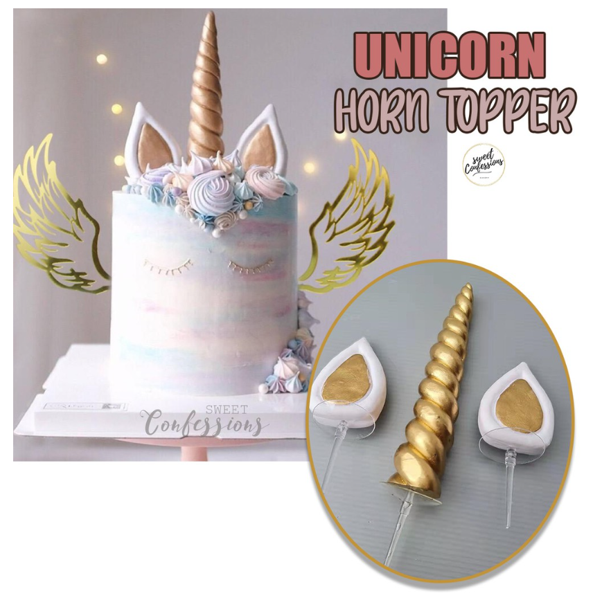 Horn topper READY-made Unicorn cake topper & cupcake toppers fake unicorn horn & ears