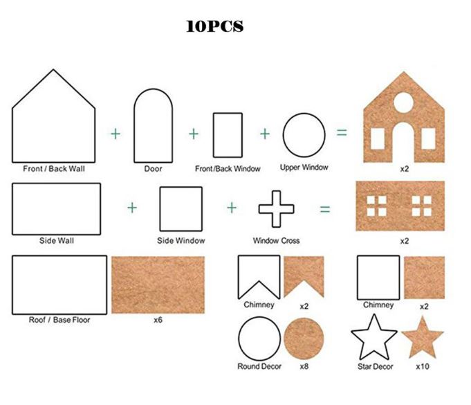 3D gingerbread house cookie cutters set christmas decorating