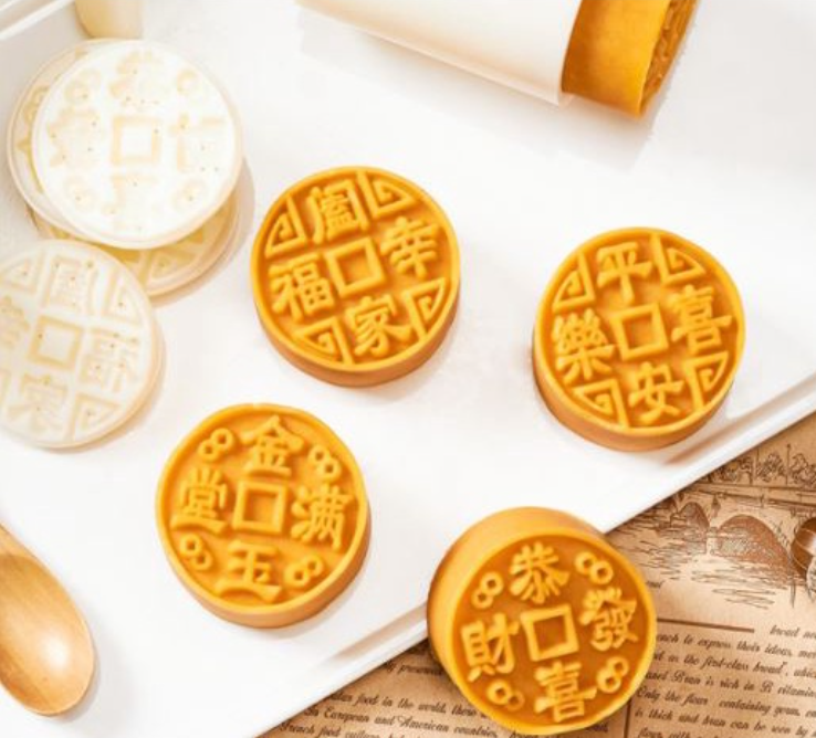 🇸🇬4 pattern old coin chinese ancient gold ingot mooncake mould plunger press chinese new year mooncake mold