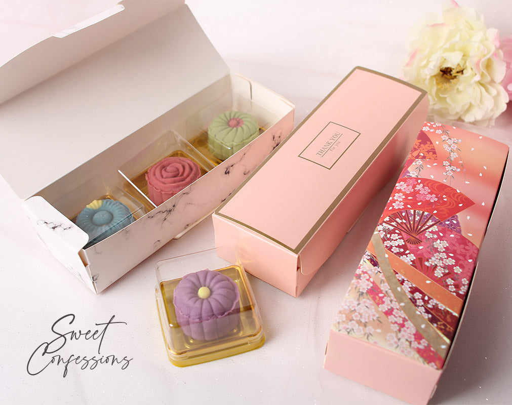Mooncake box jelly sweets box Floral bouquet box 3 cavity mooncake box gift packaging cake box thank you