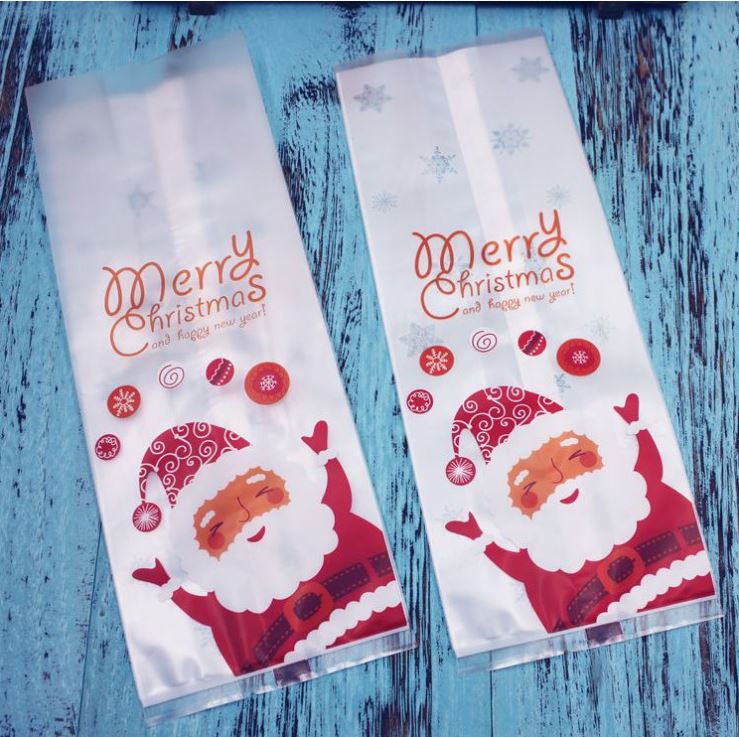 20pcs Christmas cookie wrappers xmas cookie gift packaging plastic bag