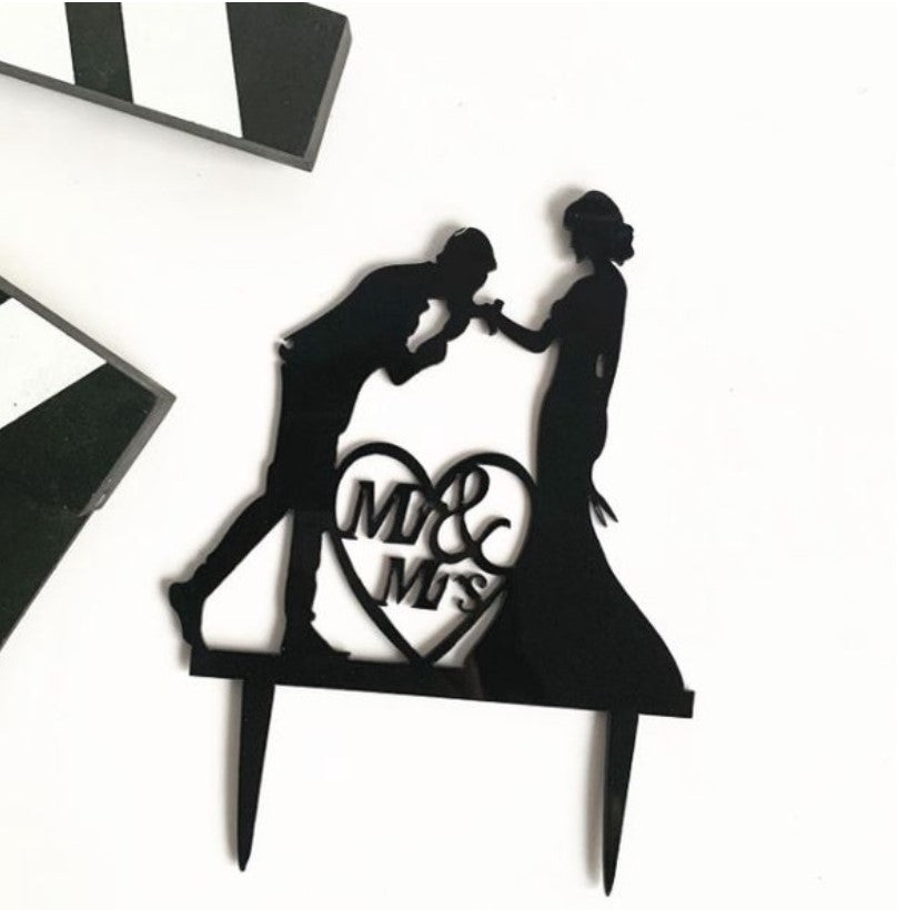Mr & Mrs wedding cake topper valentine couple cake decoration engagement topper acrylic words text