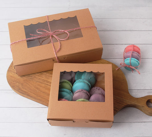 Kraft food box Mooncake box/Cake box/ cupcake/ Brownie / cream puff packaging box cake pastry packing box