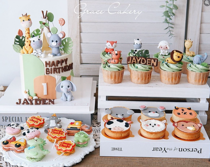 4pc leaf cutter set tropical leaves cake decorating mould monstera fern leaf cutters cut-out animal cake decoration
