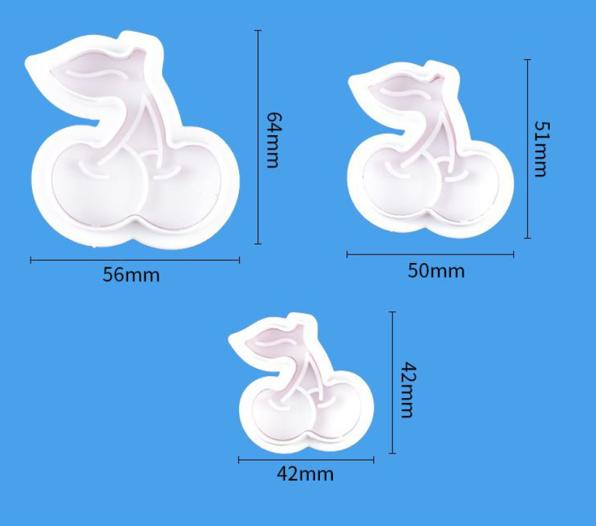 Flaky pie 4pc leaf cutter cherry cutter veining fondant cookie cutter gumpaste plunger cutters in a set