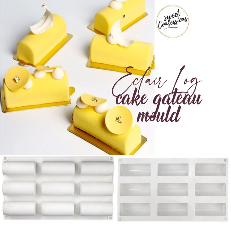 Log cake mould mousse eclair christmas buche de noel sponge finger tiramisu xmas silicone mold