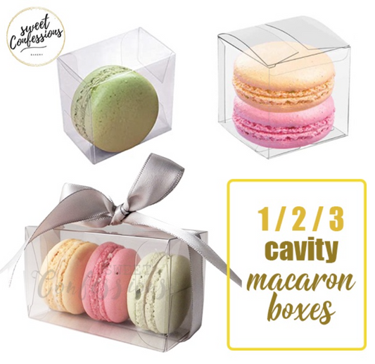 🔥 10pcs macaron box transparent clear gift box macaroon for 1 macaron 2 macaron 3 macaron single double triple macarons