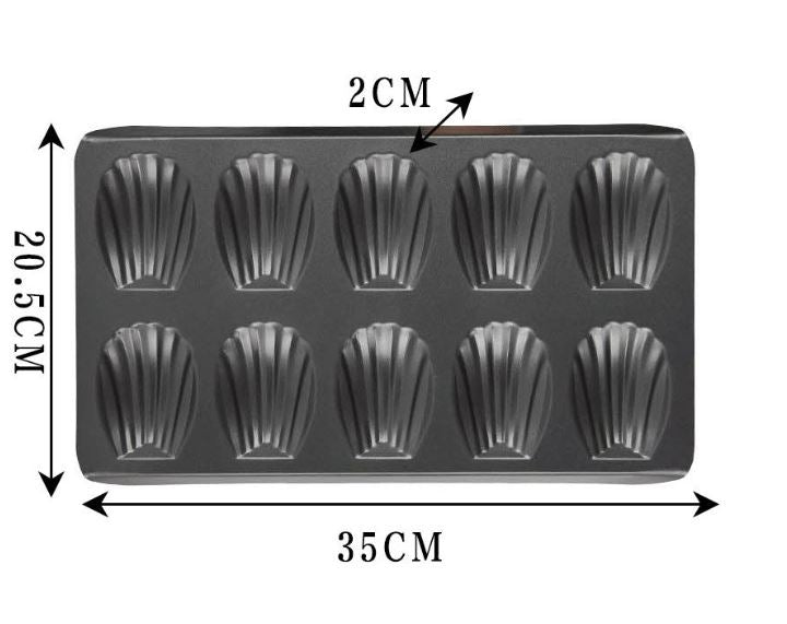10 / 12 cavity madeleine pan cake baking mould seashell baking tray madeline