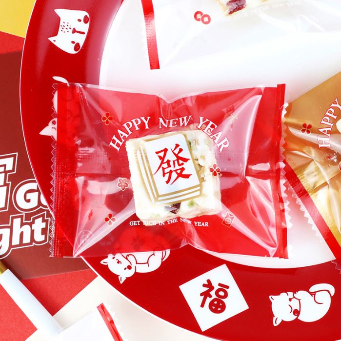 100pcs chinese new year cookie bag 寿鹤 crane heat sealer wrapper pineapple tart packaging for 50g 80g